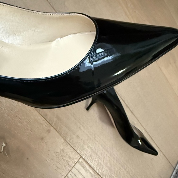 Jimmy Choo Black Patent Aza Kitten Heel Pumps - Picture 6 of 9